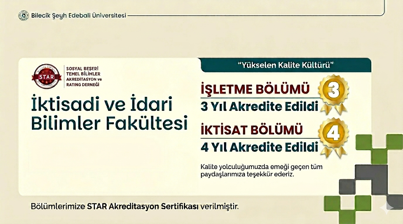 İktisat ve İşletme Bölümleri STAR Tarafından Akredite Edildi